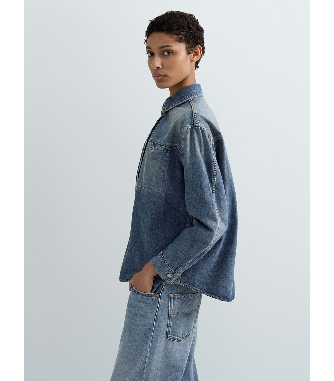 インディゴデニムシャツジャケット 詳細画像 ブルー 4